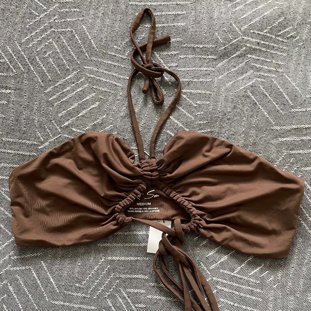 Riot Swim Chocolate Carter Top Size Medium